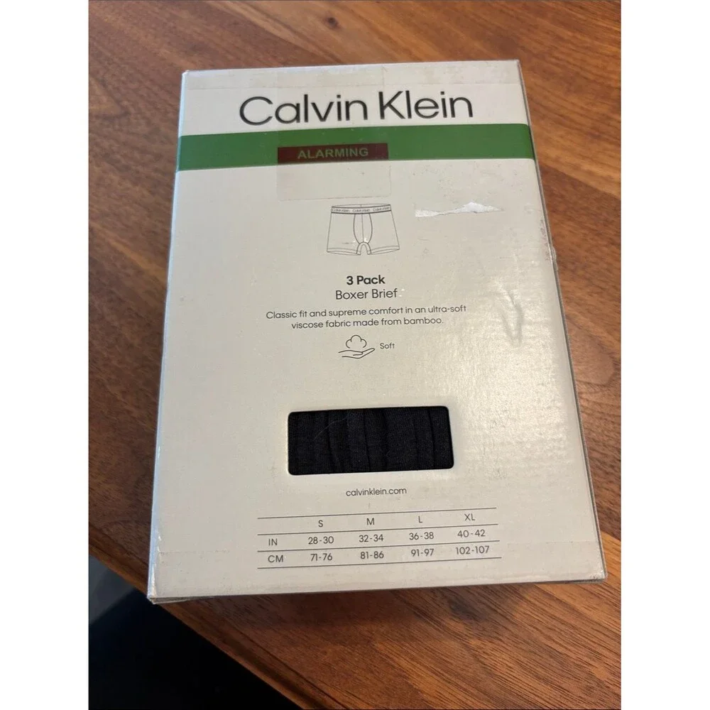 NEW Calvin Klein 3 Pack Boxer Briefs Green Gray Black Size XL (40-42)